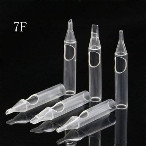 Tattoo Tips Sterilze Normal Clear Disposable Nozzles 100PCS 7F Short tips Plastic Needle Tips For Body Art Tattoo Supplies