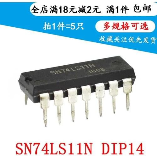 New sn74ls11n 74ls11n 72ls11 dip-14 three way three input positive and gate (5pcs)