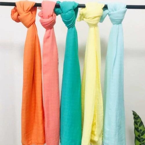 Plain Color Bamboo Cotton Baby Blanket Soft Infants Baby Swaddle Wrap Blankets Bamboo Cotton Fabric Solid Color Baby Blanket