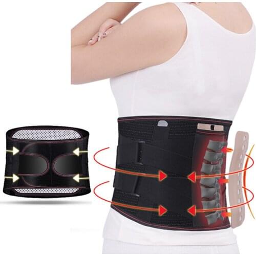 Orthopedic Tourmaline Self-heating Magnetic Steel Plates Waist Support Belt Men Women Lumbar Support Back Brace Belt For Health
