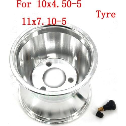 Front Wheel 10x4.50-5 Rear Wheel 11x7.10-5 Inch Aluminum Alloy Wheel Rim Go Kart Atv Good Quality