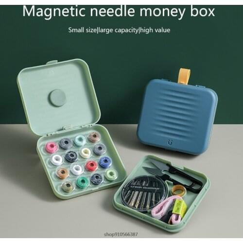 Portable Magnetic Sewing Box Travel DIY Sewing Kit Home Mini Sewing Kits Storage Box Beginner DIY Sewing Thread Needle wholesale