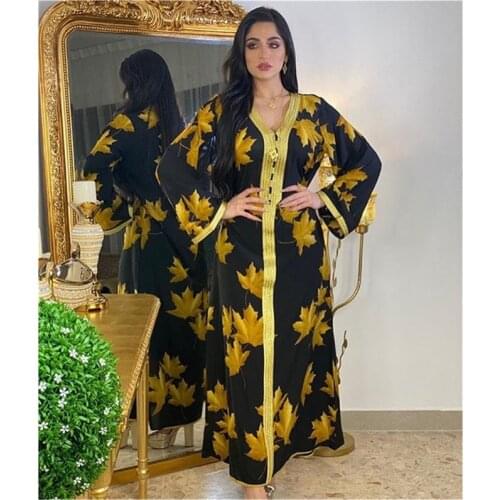 Abaya Arabic Dresses for Women Ethnic Ribbon Loose Plus Size V Neck Long Sleeve Turkish Maxi Dress Muslim Islamic Clothing
