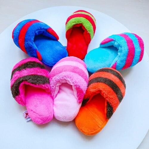 Plush Flip Flop Pet Dog Chew Toys Slipper Shape Puppy Kitten Teeth Cleaner Stuffed Squeaker Toys Pet Training Toys Chihuahua Pug