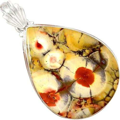 Nature Mexican Bird Eye Pendant 925 Sterling Silver Jewelry, 62 mm, MHBAP5104