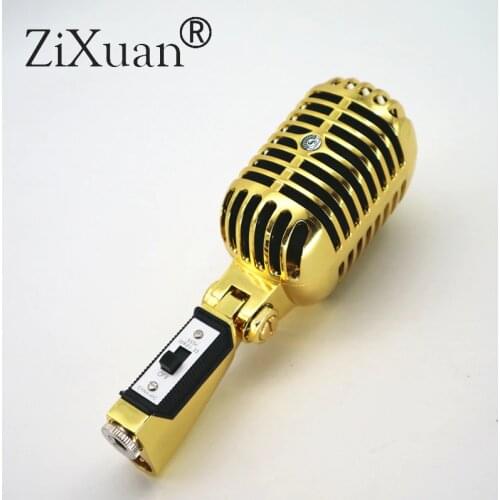 Gold Deluxe Metal 55SH II Professional Dynamic Microphone Vocal Classical Vintage Style Microfone 55 SH Series II Mic