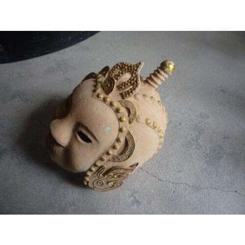 Rare Old Chinese Han dynasty(25-186) Samurai bronze helmet of fighter,Ancient knight mask, free shipping