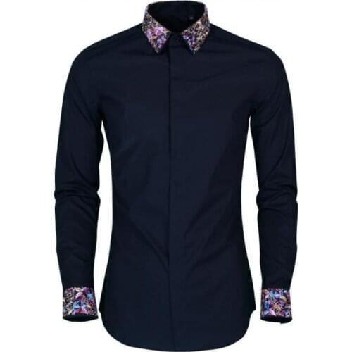 Luxry Men Shirt High Density Collar And Cuff Embroidered Men Dress Shirt Trend Long Sleeve Slim Fit Party Wedding Man Shirt 4XL