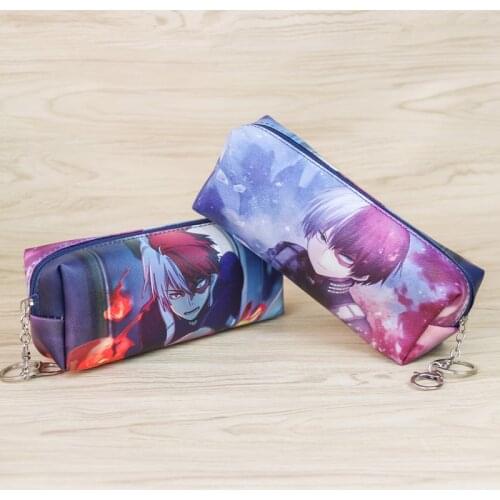 Anime My Hero Academia Long Zipper Pencil Bag Todoroki Shoto Synthetic Leather Pencil Pouch