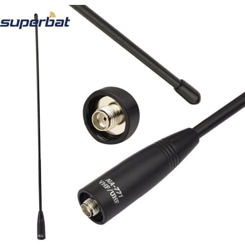 Superbat Whip Antenna 15.6" VHF/UHF (144/430Mhz) SMA Jack for AnyTone BaoFeng Yaesu-Radio Antenna for Wouxun Kenwood Pofung- c