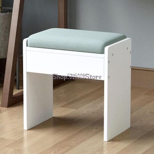 Net red stool home bedroom small modern simple lazy cute bedroom solid wood dressing table makeup chair girl