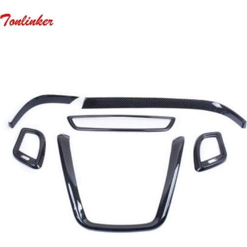 Tonlinker Interior Mouldings Cover Stickers for Nissan Murano 2015-19 Car Styling 1/3 PCS ABS Carbon fiber style Cover Stickers