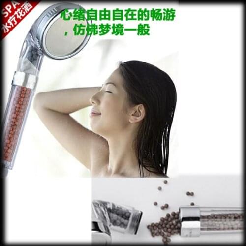 50pcs tourmaline power SPA Filter Pressurize Saving Water Anion Hand Held Bathroom Shower Head