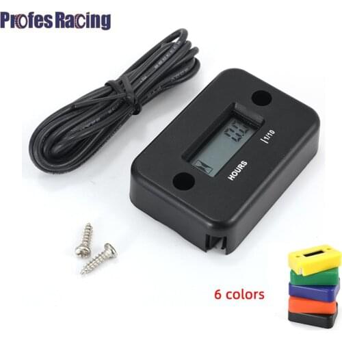 Universal Inductive Digital Hour Meter Waterproof Engine Gauge Hour Meter LCD Display for Bike Motorcycle ATV Boat Off Road Moto