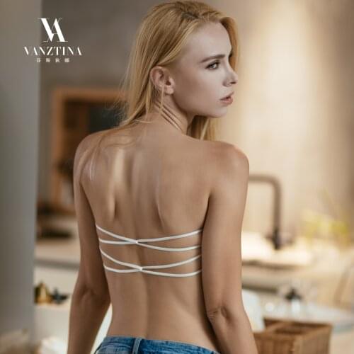 VANZTINA Sexy Summer Women Elastic Strapless Bra Lace Tube Top Bandeau Crop Tank wireless Seamless bralette Padded Underwear