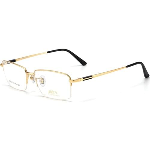 Viodream Pure Titanium Simple Spectacle Half Frame Men Super Light Optical Glasses Frame Prescription Glasses Oculos De Grau