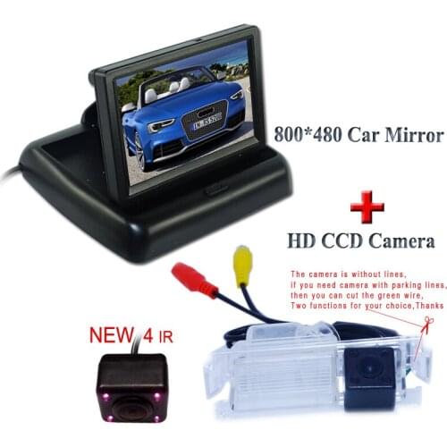Free Shipping Car Rearview Mirror Monitor With Backup Reverse Camera For KIA 5-door Hatchback Rio/Pride/K2 sedan
