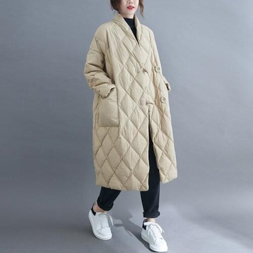 Oversized Long Coats Women Casual Parkas 2021 Winter Korean Style Streetwear Loose Fmale Thick Warm Long Jackets Cotton-Padded