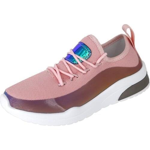 New Reflective Mesh Breathable Women Sneakers Fashion Casual Shoes Comfort Platform Lace-up Jogging Shoes Woman Vulcanize Shoes
