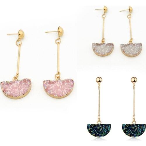 Half Moon Pendant Dangle Earrings Fashion Jewelry Elegant Statement Earring Party Wedding Jewelry Accessories Girl Gift