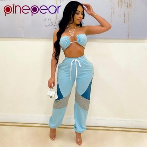 PinePear Women 2 Piece Sport Set Crop Top Bra Cargo Pants Leggings Sportswear Workout Outfit Active Fitness Suit Yoga Gym Wear