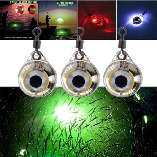 1PCS Mini Fishing Lure Light LED Deep Drop Underwater Eye Shape Fishing Squid Fishing Bait Luminous Lure for Attracting Fish