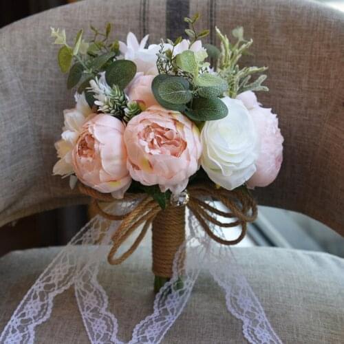 2020 Popular Instagram Style Handmade Delicate Gorgeous Wedding Flowers Bridal Bouquets Artificial Wedding Bouquet With Crystal