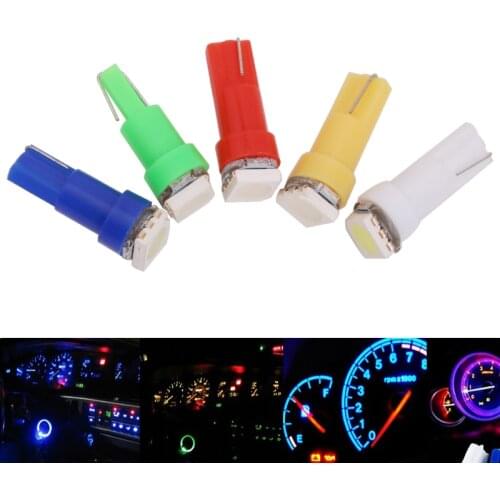 2X T5 5050 1SMD Dashboard Instrument Light bulbs Wedge Auto Light Interior Licence plate Bulb White Green Yellow Pink DC12V