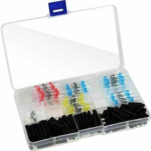 350pcs Waterproof Solder Seal Heat Shrink Sleeve Butt Wire Connectors Terminals Assortment Solder Ring Terminals