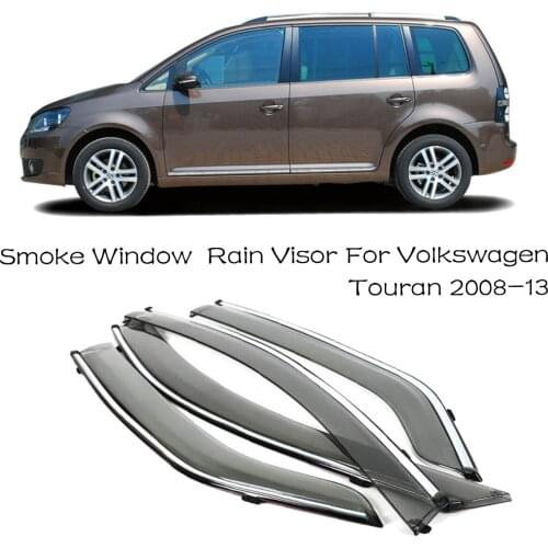 4pcs Blade Side Windows Deflectors Door Sun Visor Shield For VolksWagen VW Touran 2008-2013