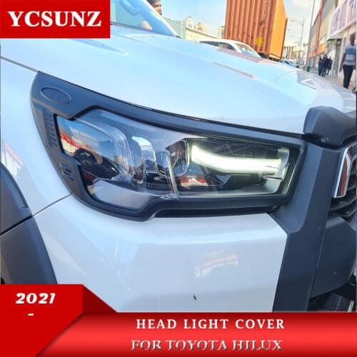 ABS Headlight Cover Car Accessories Head Lights Covers For Toyota Hilux Revo 2021 4x4