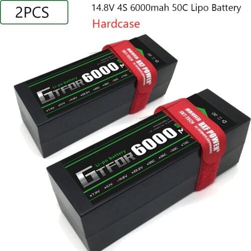 GTFDR Lipo 4S Battery 14.8V 6000mah 50C T Deans XT60 EC5 XT90 XT90-S Hard Case For 1/10 1/8 Buggy Car Airplanes Boats RC Part
