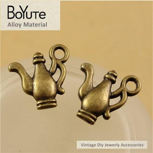 BoYuTe (100 Pieces /lot) 15*15MM Antique Bronze Plated Zinc Alloy Teapot Charms Diy Handmade Jewelry Findings