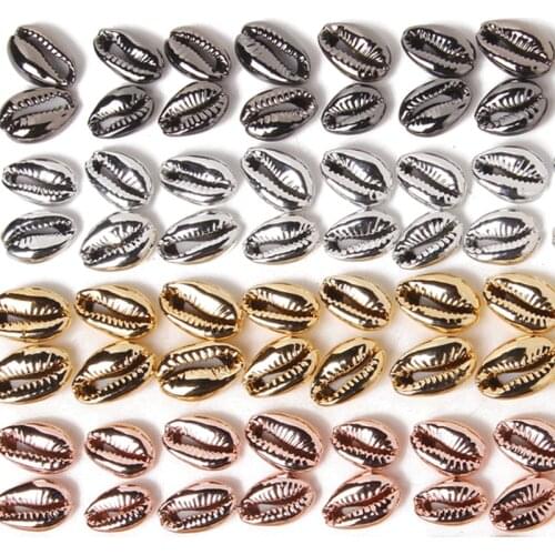 Electroplated Silver Color Shell Beads Necklace Pendant 12*18 mm Loose Spacer Conch Finding Jewelry DIY Making Women Dropearings