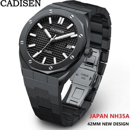 CADISEN New Mechanical Watch Men Japan NH35A Automatic Watches 100M Waterproof Luxury Brand Casual Business 42MM Mens Wristwatch