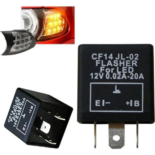 3 Pin CF14 JL-02 Electronic Car Flasher Relay To Fix LED Light Turn Signal Hyper Flash Blinking Light 12V DC Motorcycle Part