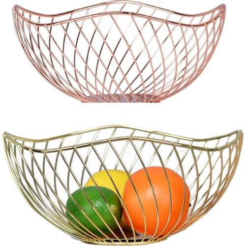 Home Decor Iron Art Fruit Storage Basket Decoration Tool Home Organizer Bowl For Vegetable Snacks Candy Kitchen Table Dining