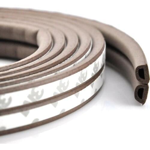EPDM Rubber Self-adhesive Foam Gasket Strip for Cabinet Closet Sliding Sash Door Window Seals 9 x 6m Brown