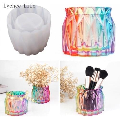 Lychee Life Flower Bottles Shaped Mold Silicone Resin Epoxy Molud Craft DIY Necklace Jewelry Pendant Polymer Clay Tools