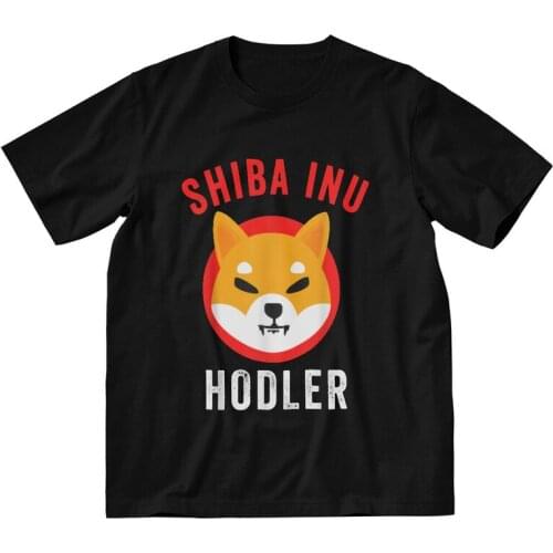 Shiba Inu Hodler Coin Cryptocurrency T Shirt for Men 100% Cotton Print T-shirt Graphic Tshirt Short Sleeve Dog Dogecoin Tee Top