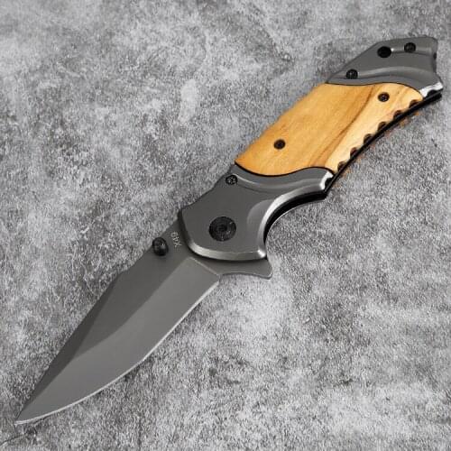 Hot Sale Folding Blade Knife Hunting Survival Knives With Wood Handle Tactical Camping Knives Pocket Knife Outdoor EDC Tools