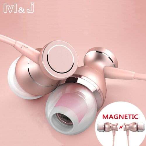 J9 In-Ear Metal Earphone Earbuds In-line Control Magnetic Clarity Stereo Sound With Mic Earphones For Mobile Phone MP3 MP4