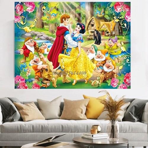 Disney Canvas Paintings Classic Anime Modern Snow White and The Prince Poster and Prints Wall Art Picture Living Room Home Decor