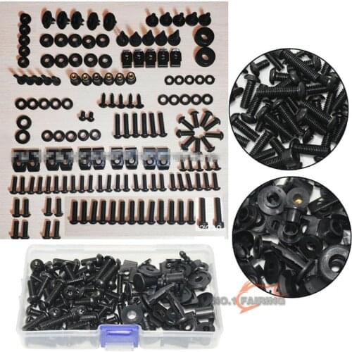 Stainless Steel Motorcycle Fairing Bolts Kit Bodywork Screws For Universal Black Bolt Box