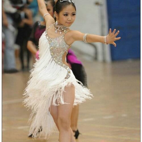 Latin dance costume girls sequins tassels latin dance competition dresses ballroom dance dresses latin ballroom dress