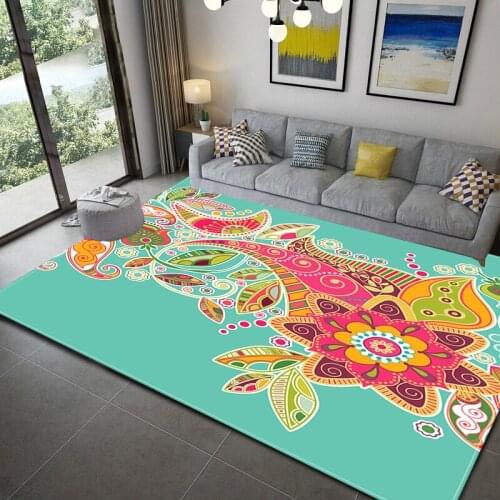 3D Colorful Geometric Abstract Pattern Living Room Carpet Bedroom Kitchen Bathroom Non-slip And Waterproof Floor Mat
