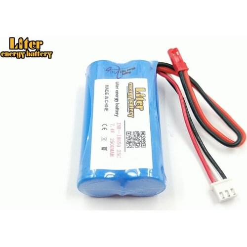 7.4V 2500mAH Wholesale Li-po Lipo Batery 2S remote control helicopter 7.4 V 2500 mAH Lipo battery 25C 18650 Toy Battery