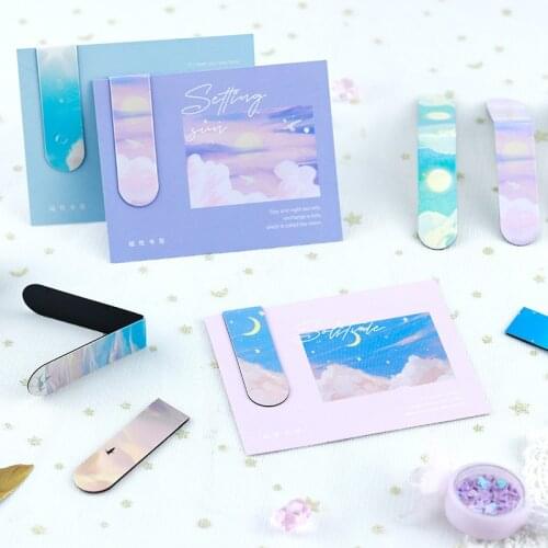 Moon Stars Magnet Magnetic Bookmarks Cute Magnet Page Markers Page Clips Bookmark for Student Office Reading Stationery