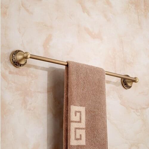 European pastoral style all copper antique towel bar flower rattan series retro towel rack