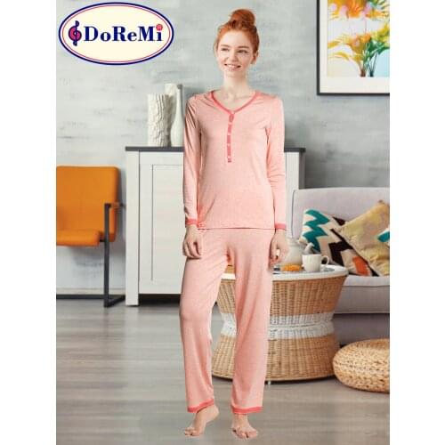 2 Pieces Premium Sleepwear for Women - Nightgowns Pyjamas Sleepshirts Homewear Nightdress Sleep Top Night Wear Sleeping Dress